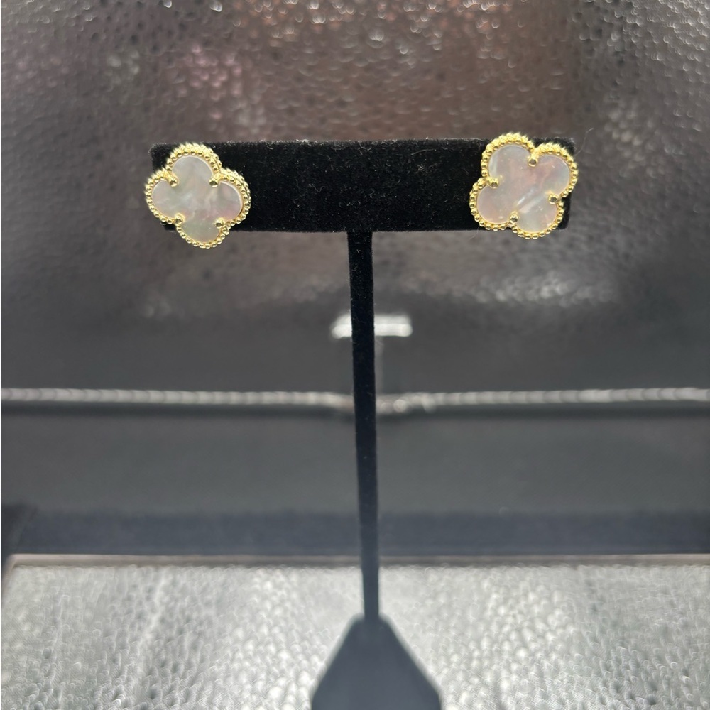 Elegant Gold and Mother Of Pearl Studs